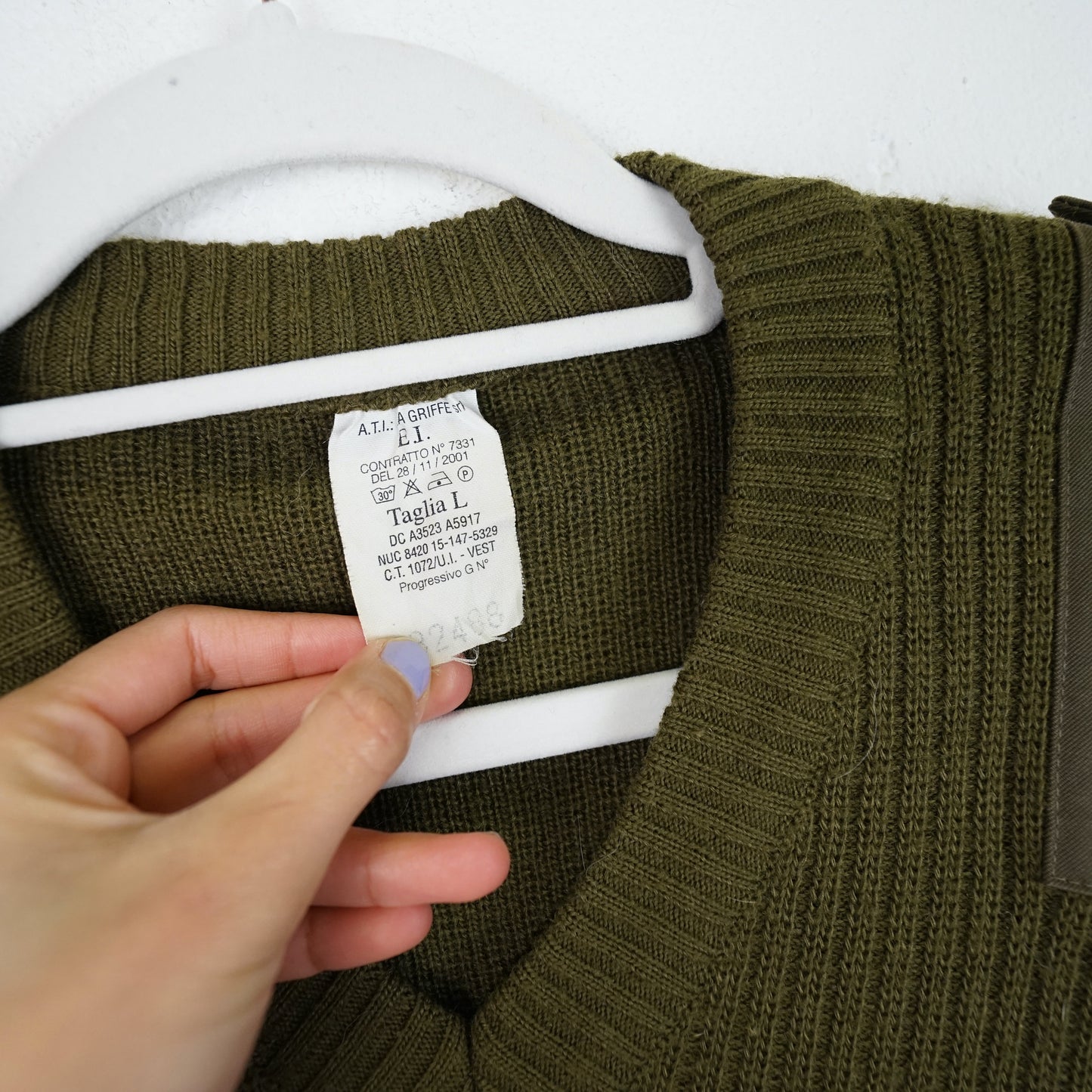 Vintage olive green Pullover men Size L