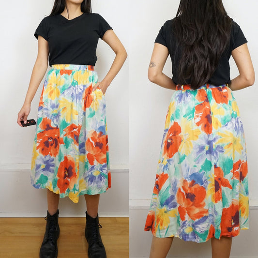 Vintage floral Skirt size S