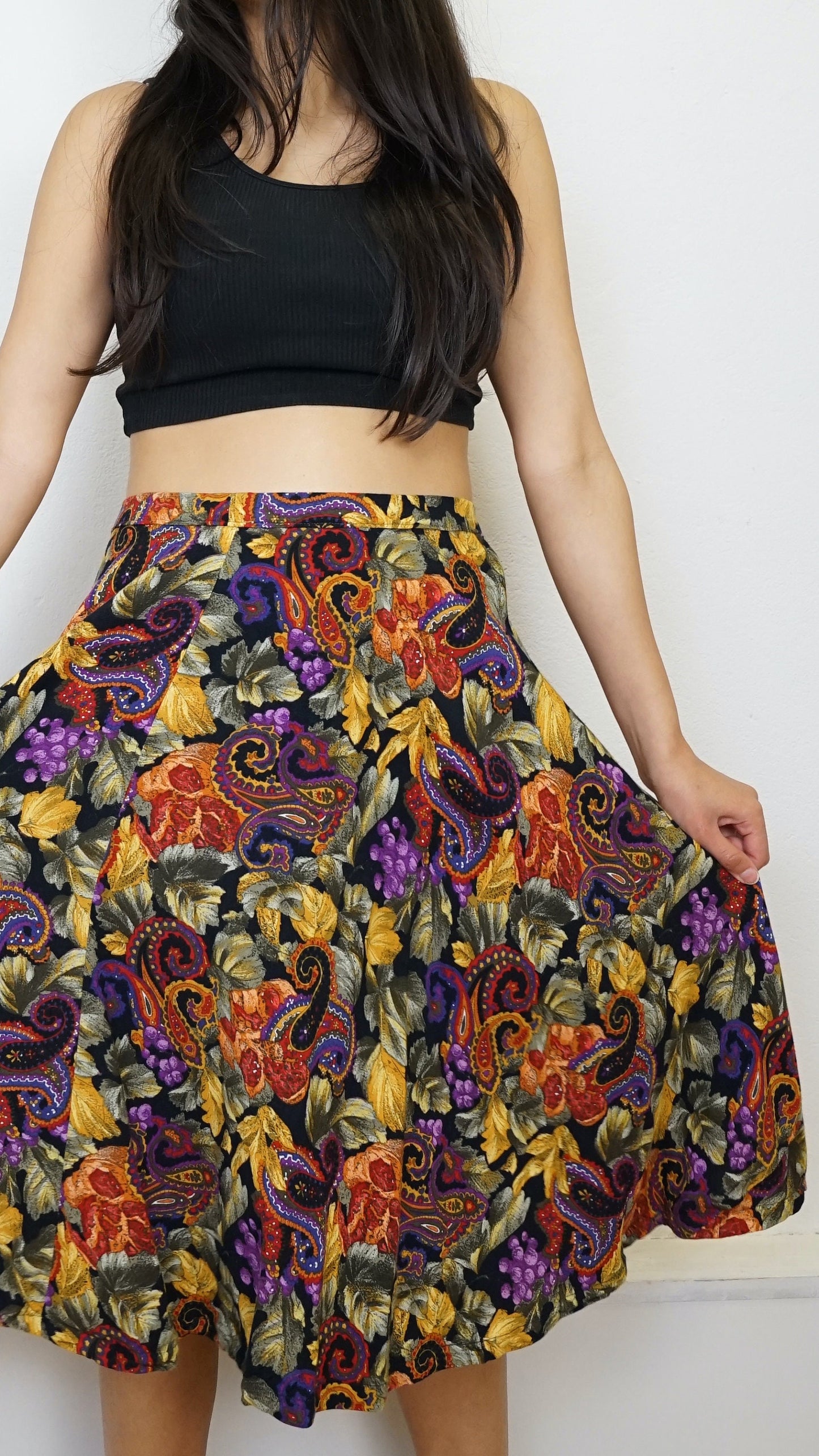 Vintage paisley floral Skirt size M