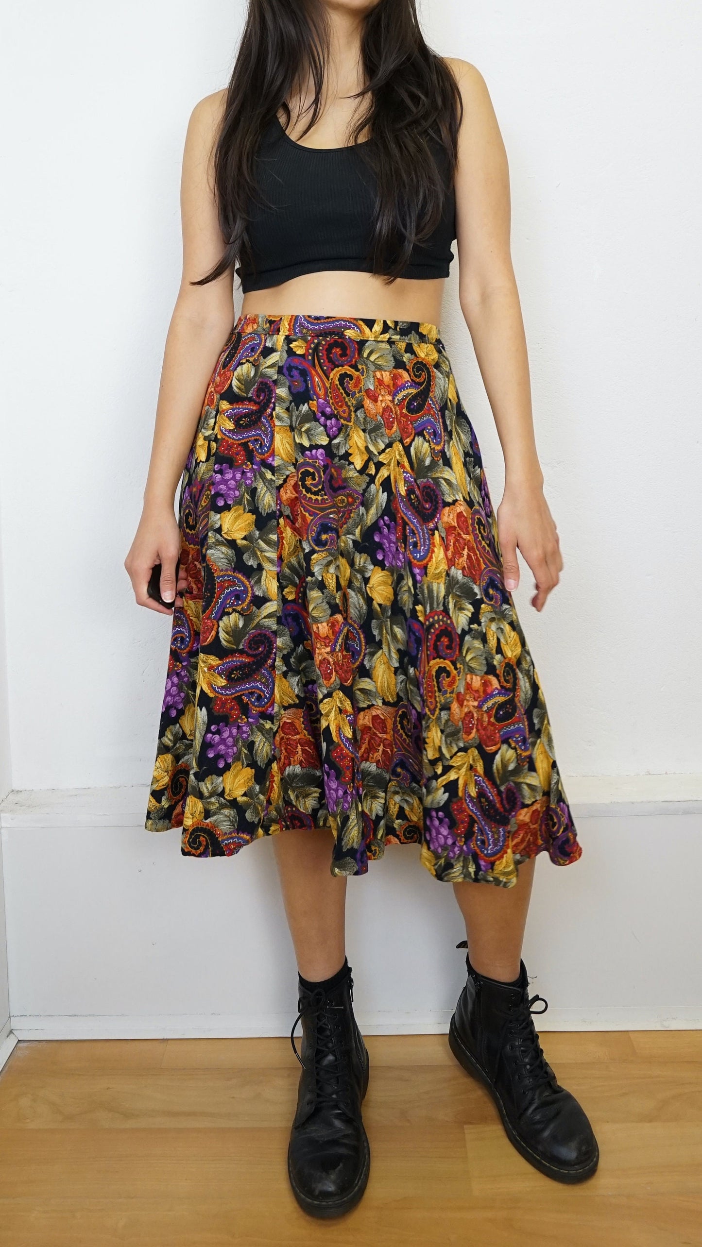 Vintage paisley floral Skirt size M