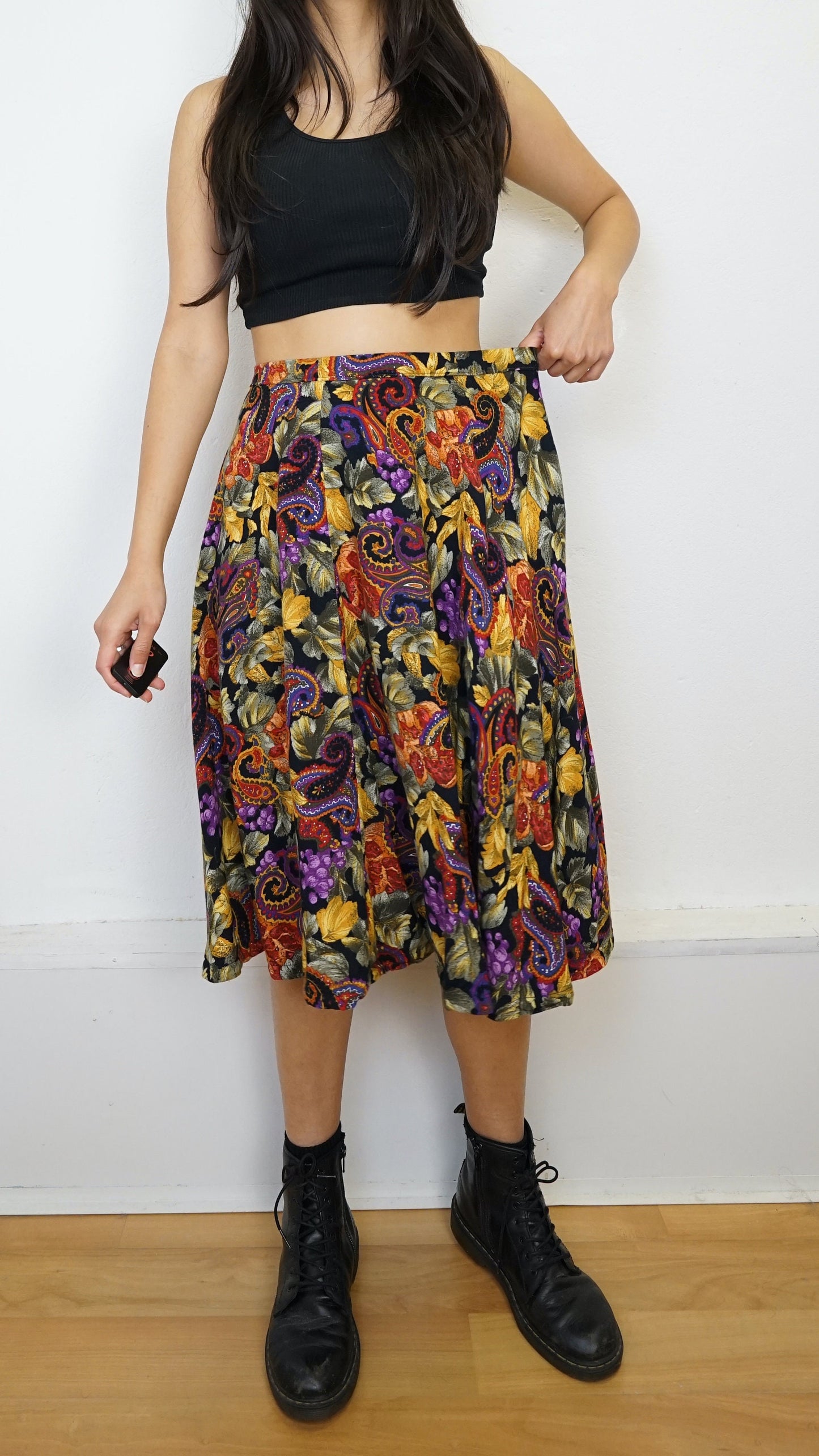 Vintage paisley floral Skirt size M