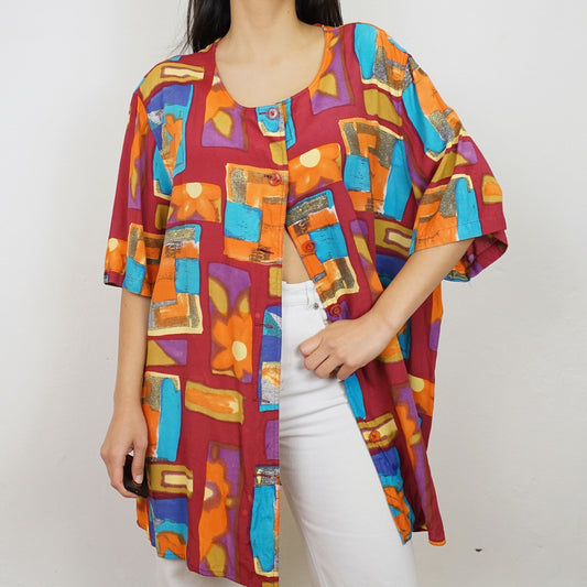 Vintage colorful Blouse size XL-XXL