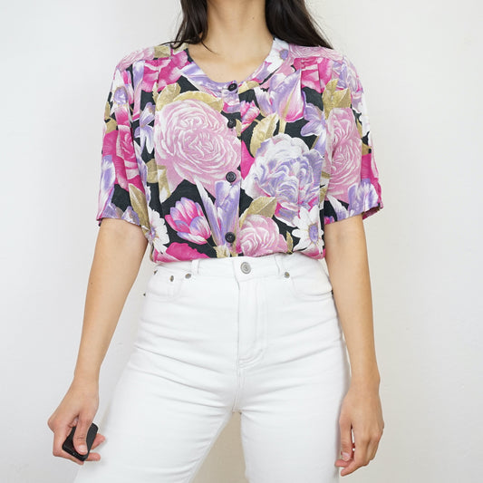 Vintage floral Blouse size M
