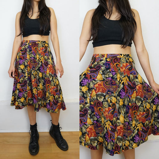 Vintage paisley floral Skirt size M