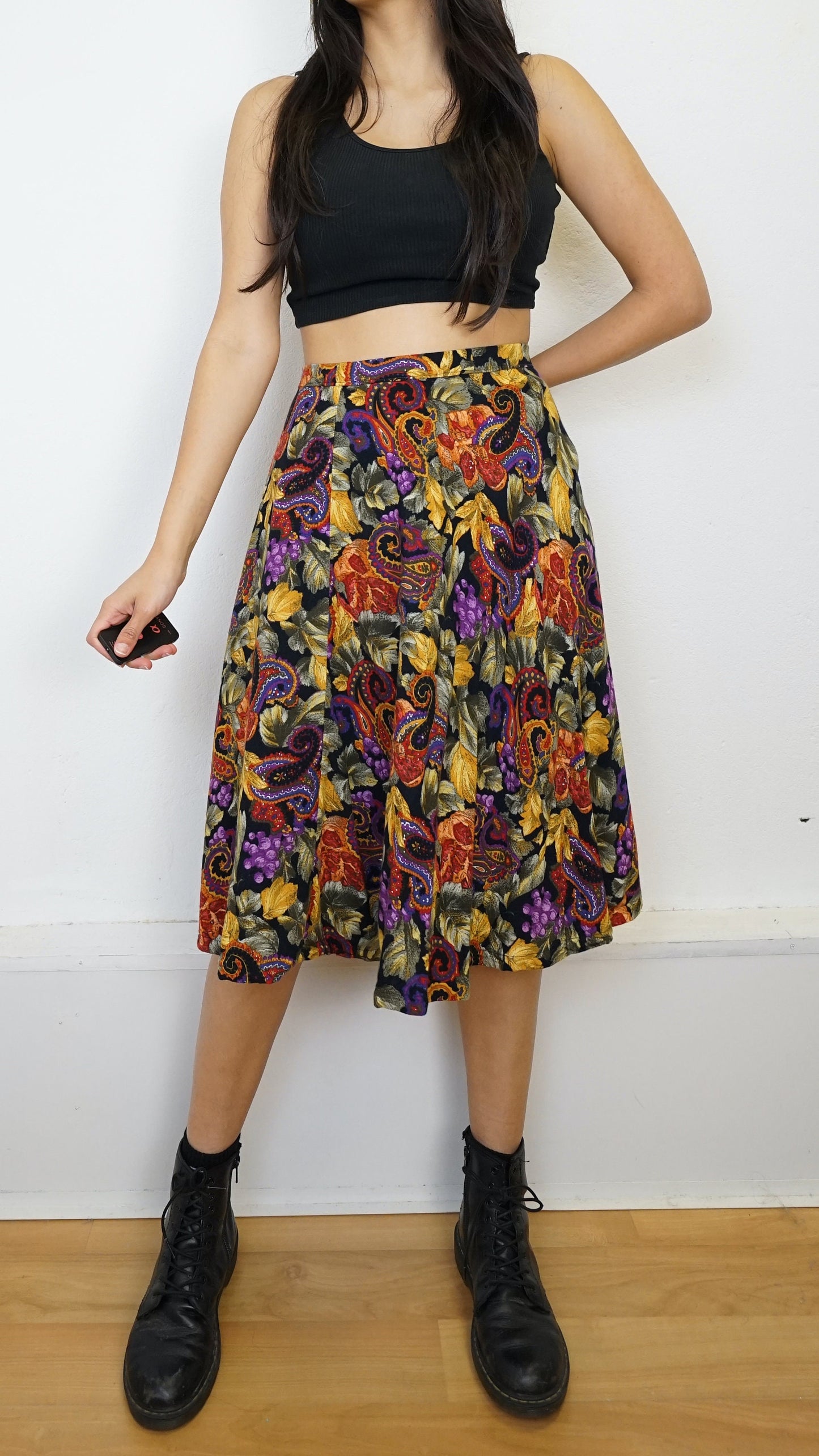 Vintage paisley floral Skirt size M