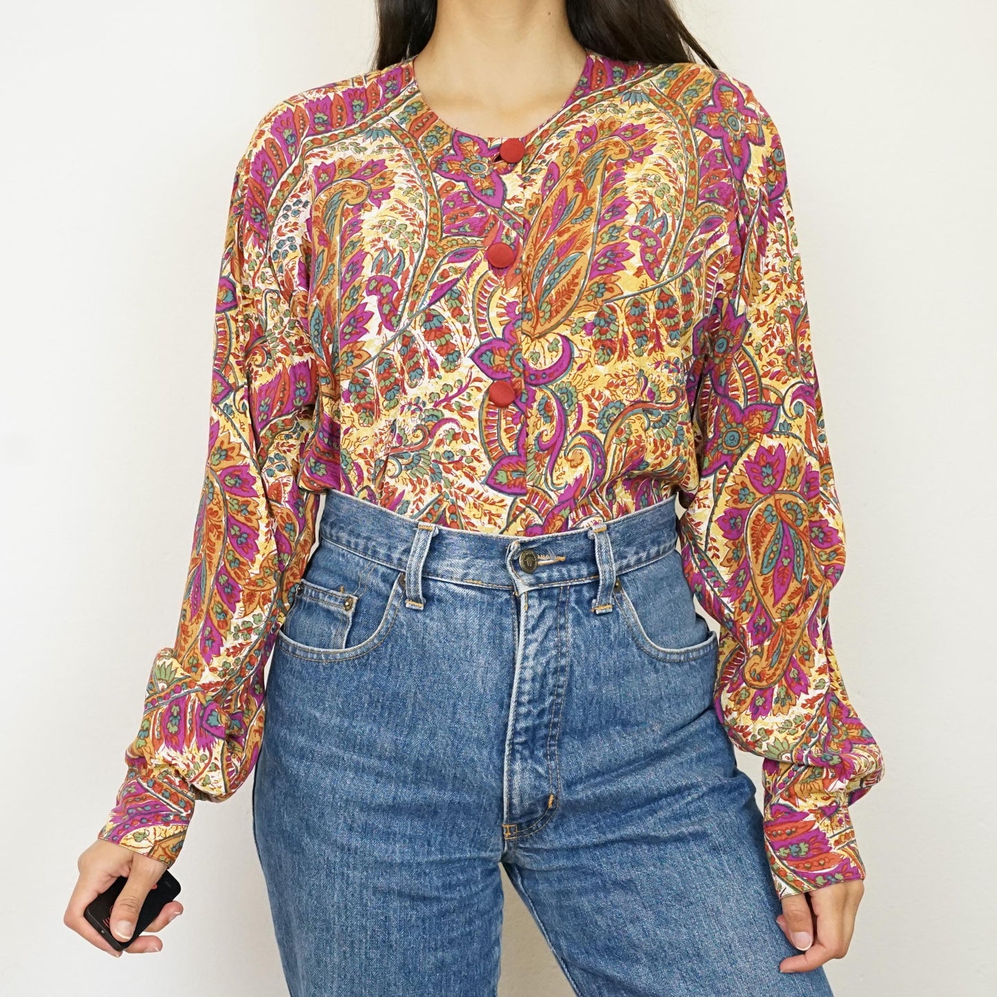 Vintage colorful Blouse size M-L