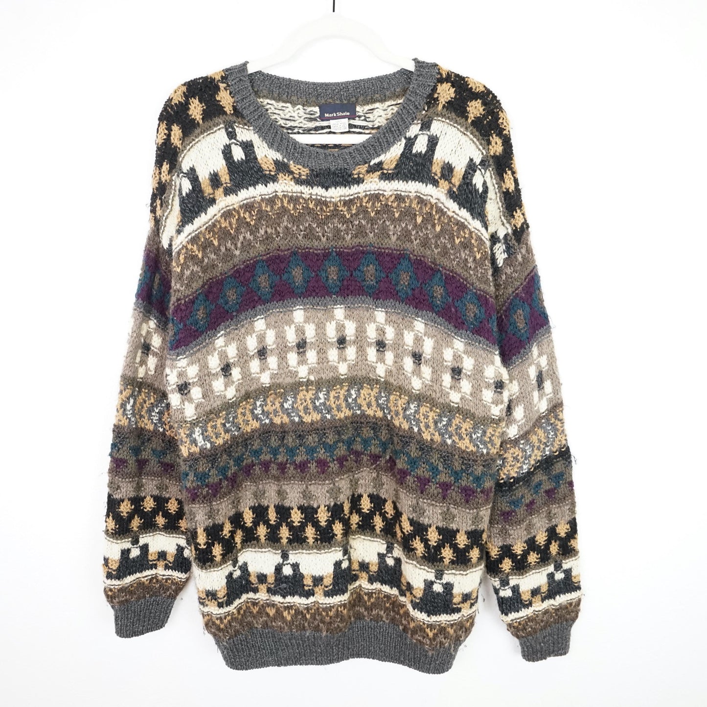 Vintage handmade wool Pullover men Size L