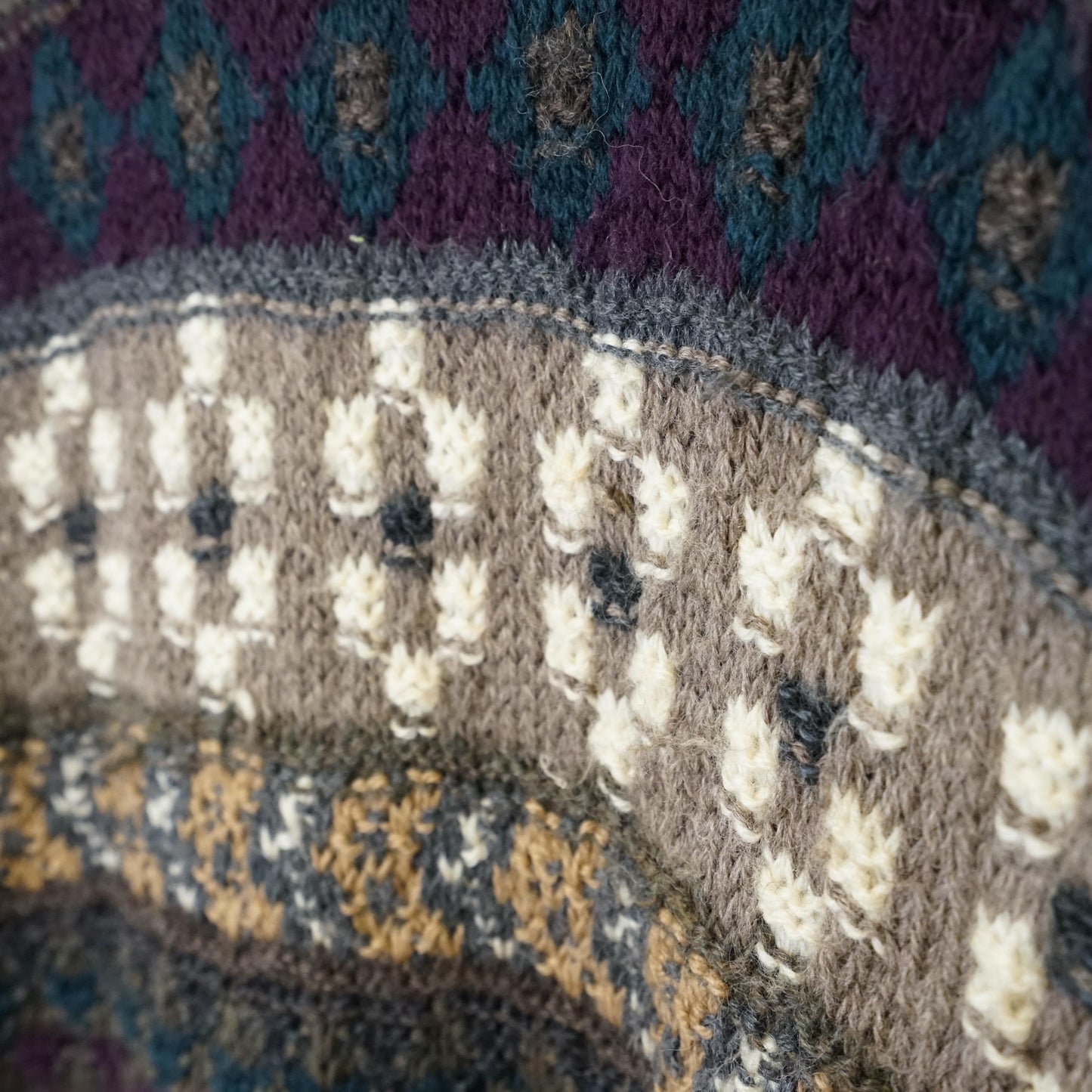 Vintage handmade wool Pullover men Size L