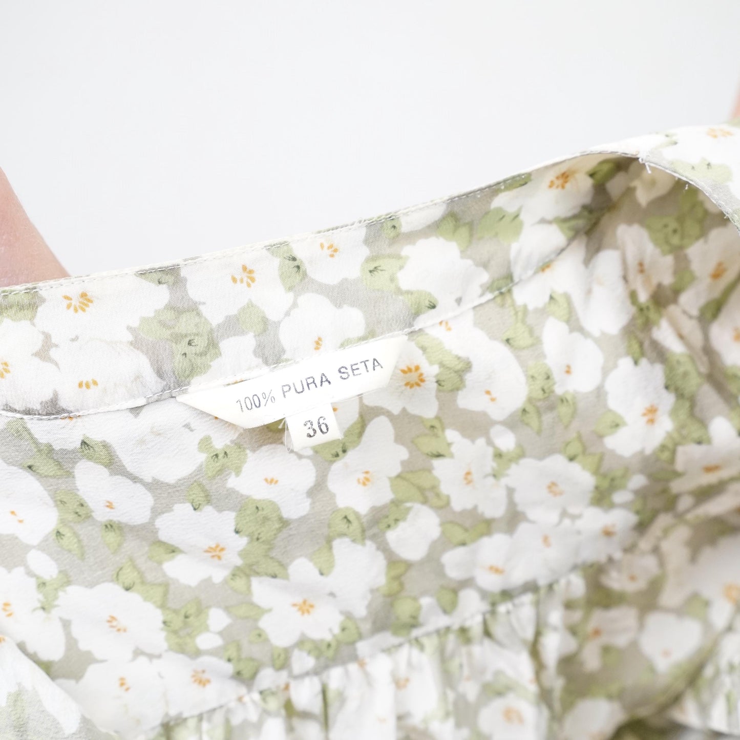 Vintage silk Blouse size S floral