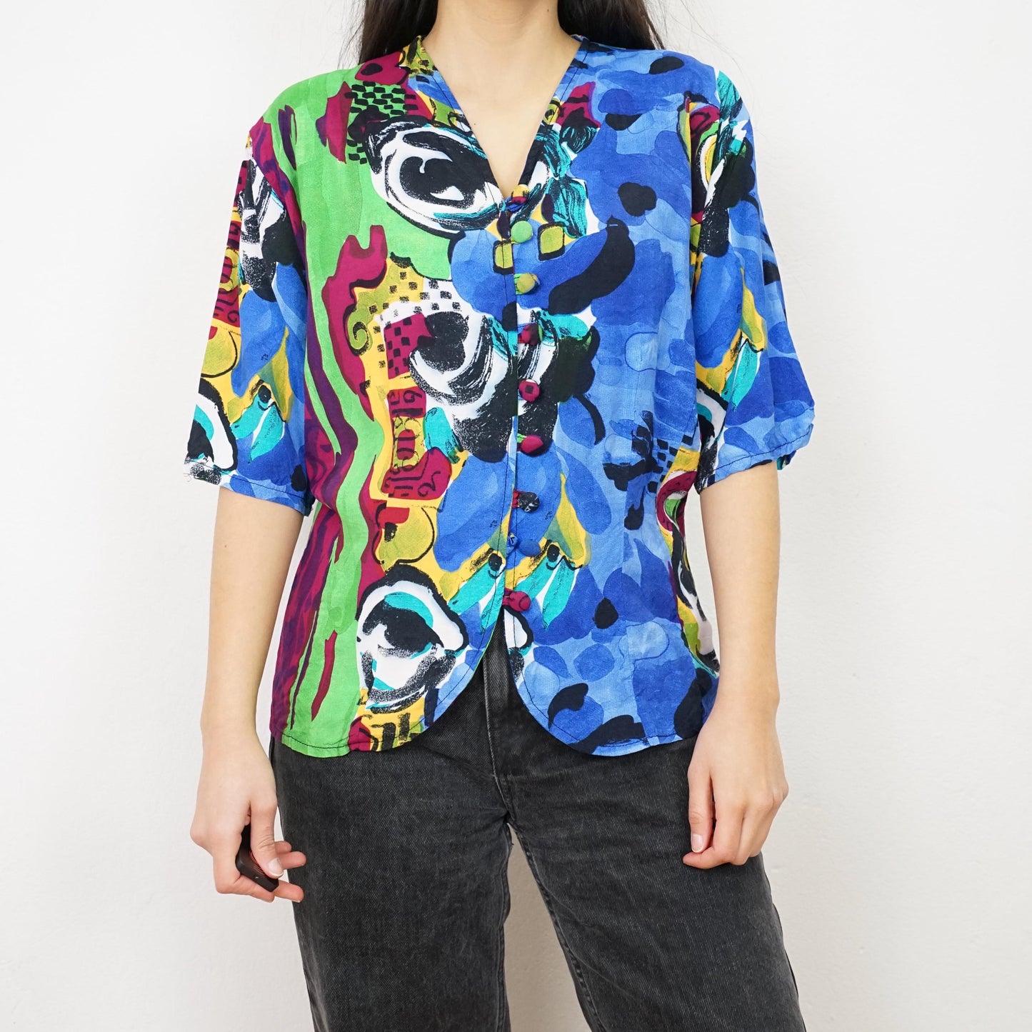 Vintage colorful Blouse size M