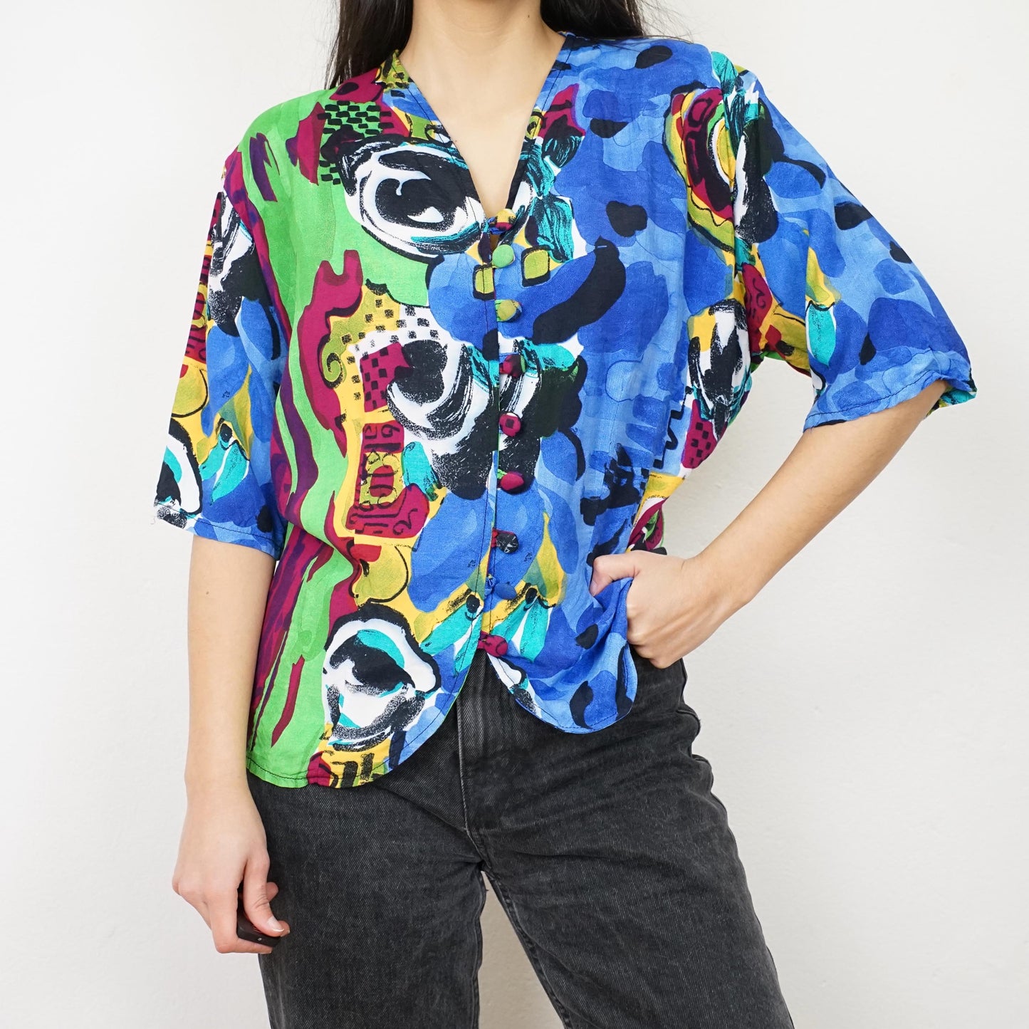 Vintage colorful Blouse size M