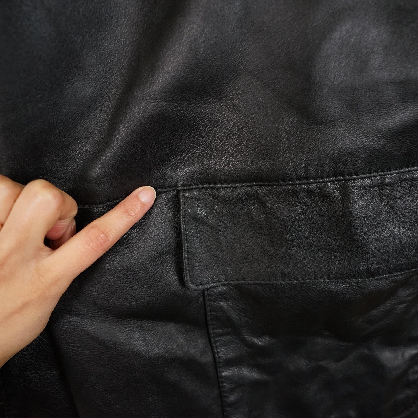 Vintage hoodie leather jacket size L