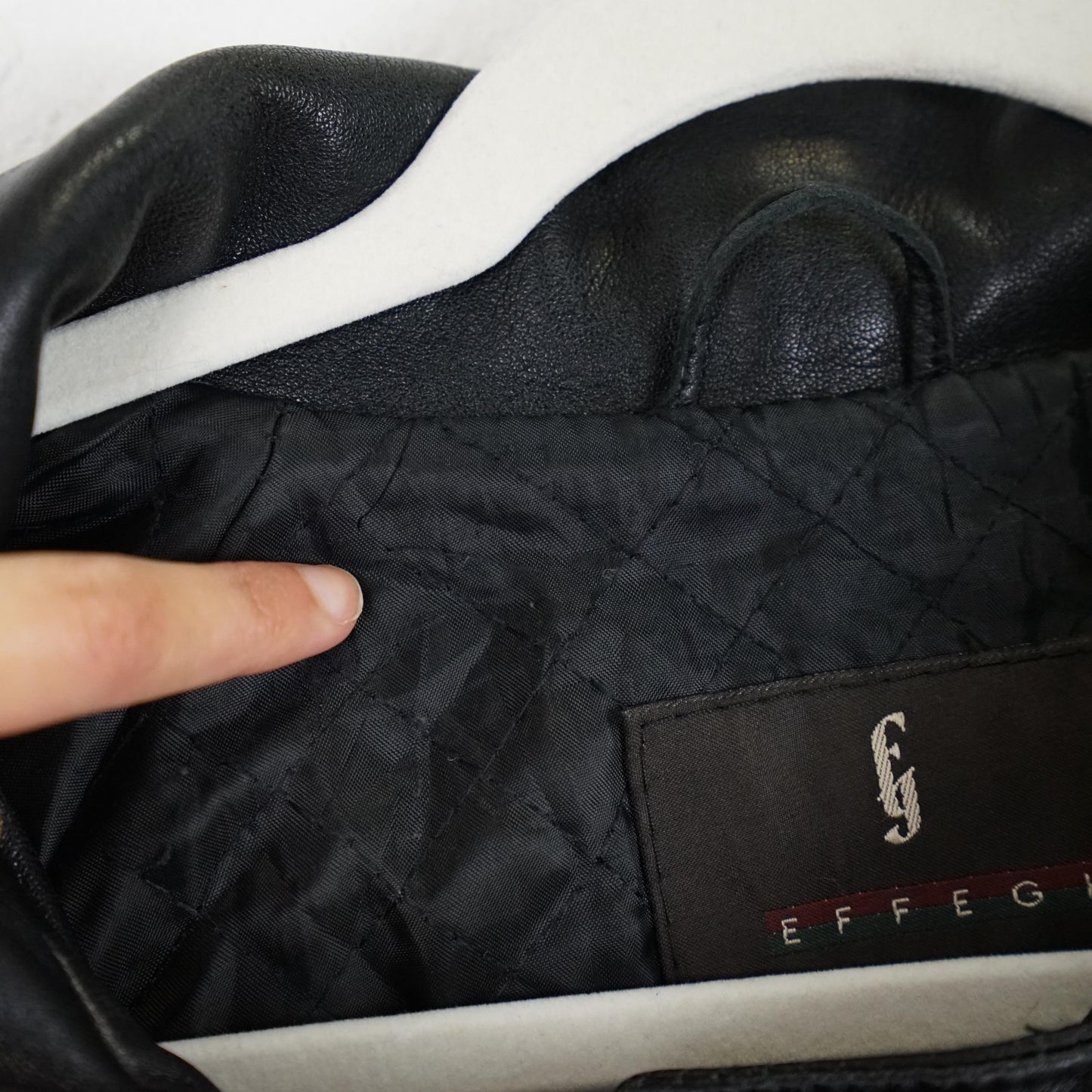 Vintage hoodie leather jacket size L