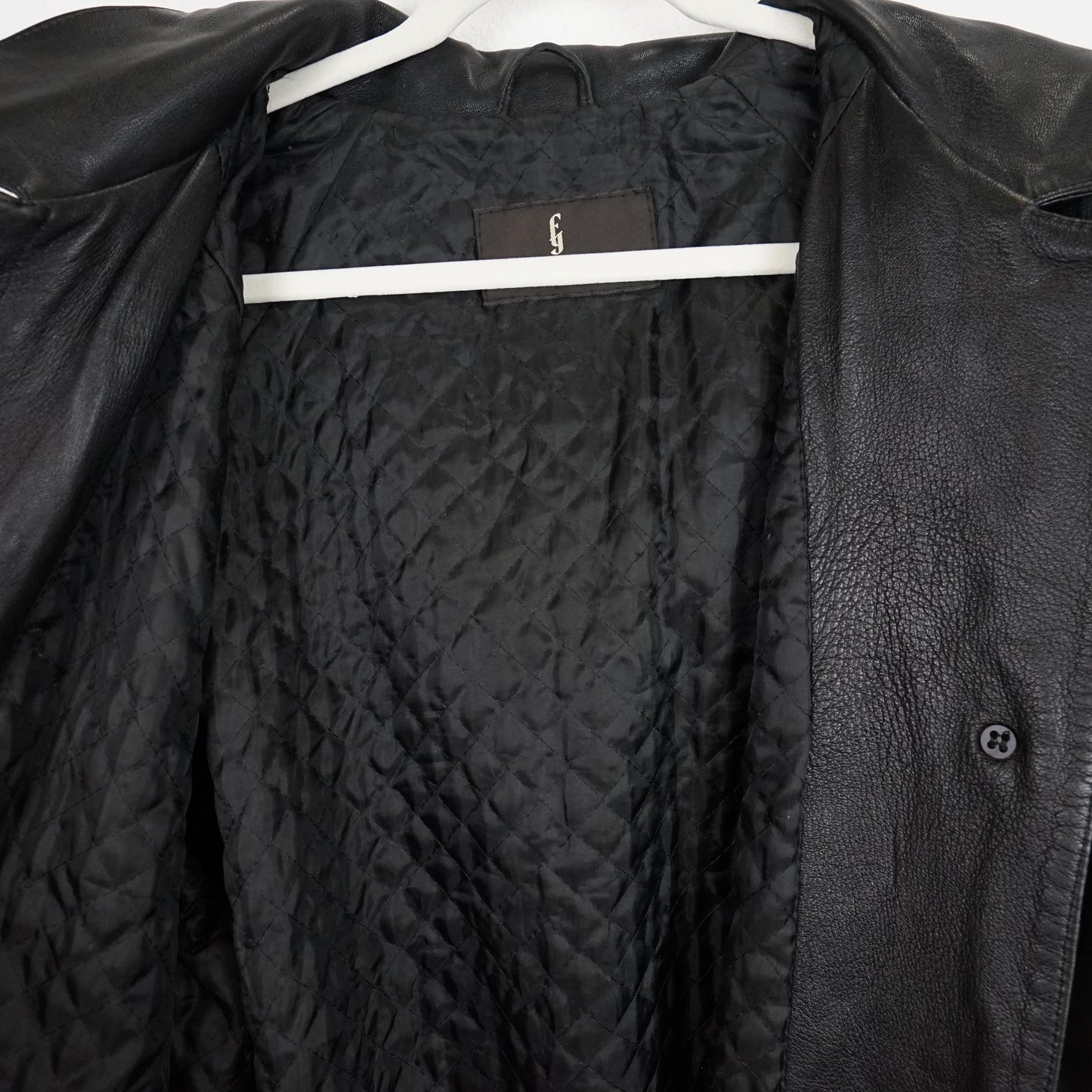 Vintage hoodie leather jacket size L