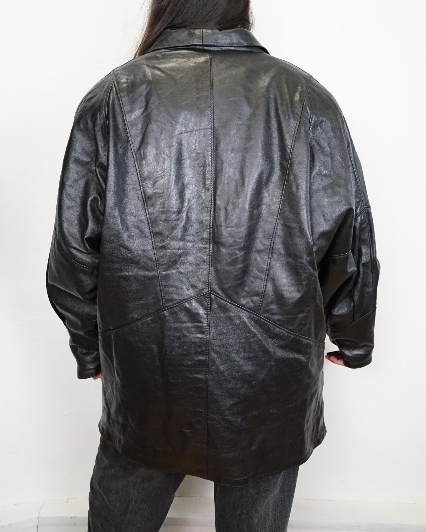 Vintage quilted leather jacket size M L