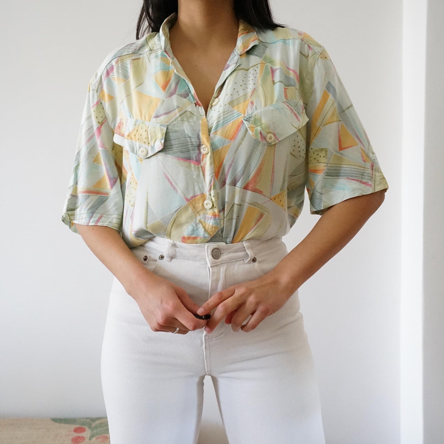 Vintage pastel colors blouse size M