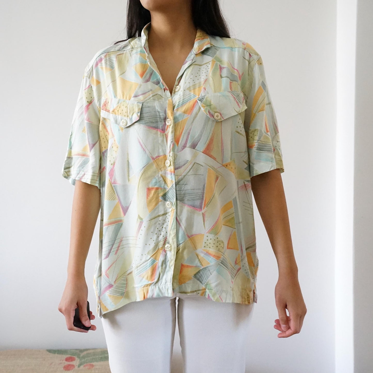 Vintage pastel colors blouse size M