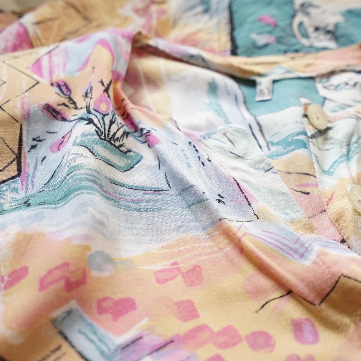 Vintage pastel colors blouse size L