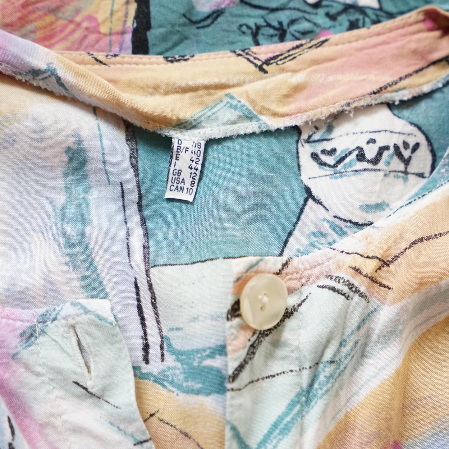 Vintage pastel colors blouse size L