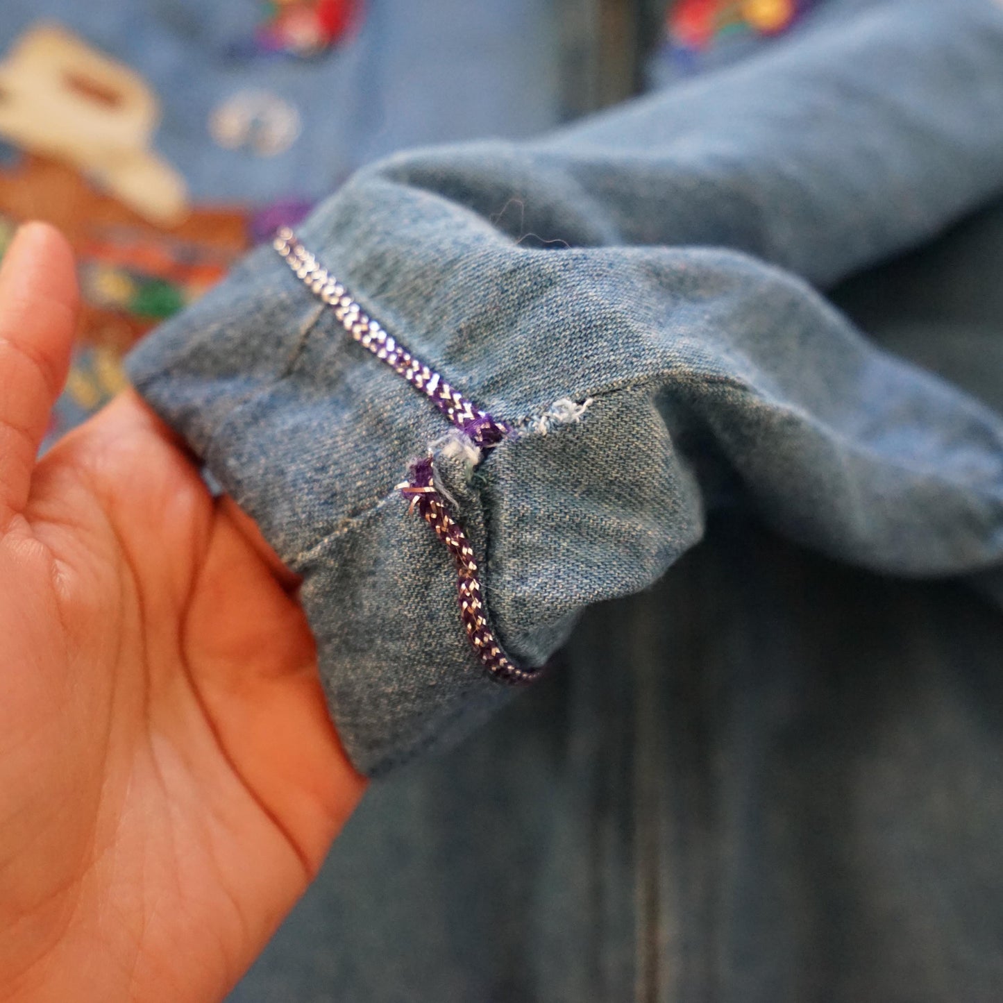 Vintage denim Shirt size M embroidery