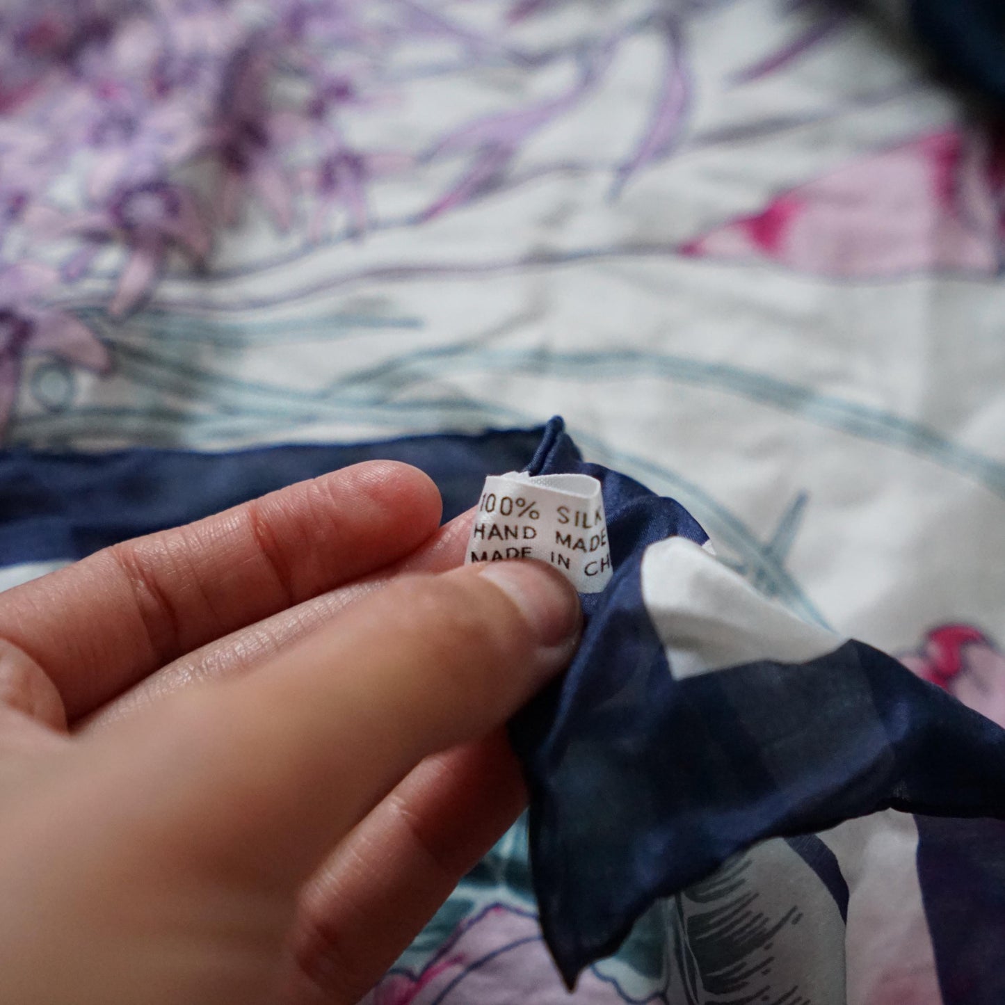 Vintage silk scarf floral
