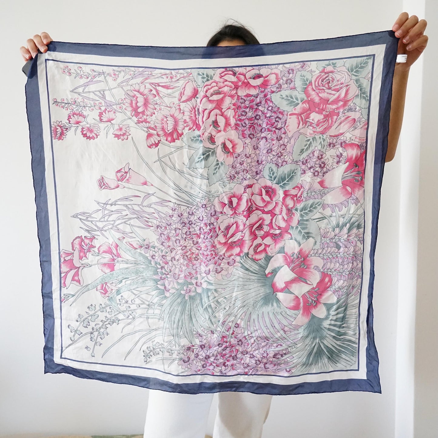 Vintage silk scarf floral