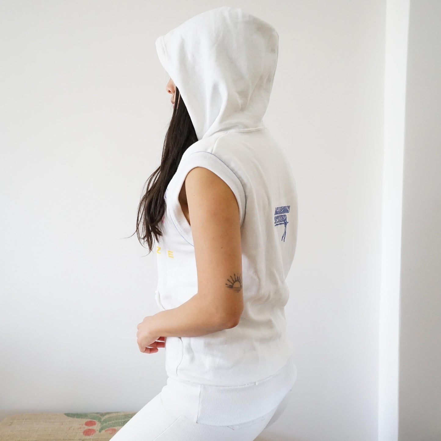 Vintage 90s Sweatshirt size S sleeveless hoodie