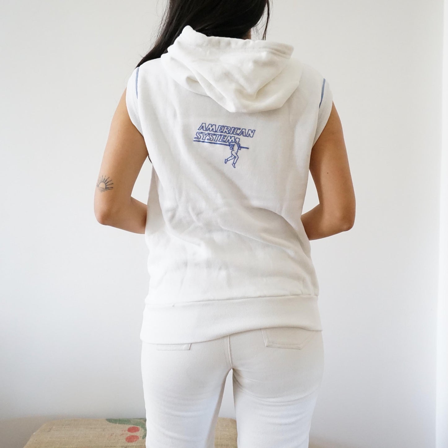 Vintage 90s Sweatshirt size S sleeveless hoodie