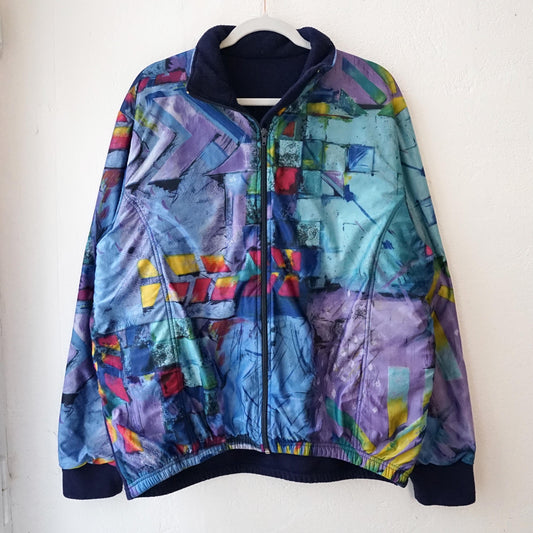 Vintage Fleece Jacket size L colorful fleece