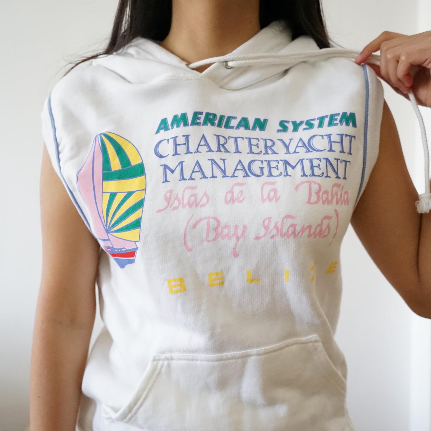 Vintage 90s Sweatshirt size S sleeveless hoodie