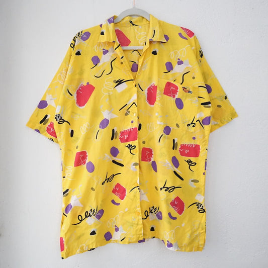Vintage yellow Shirt size L-XL 80s