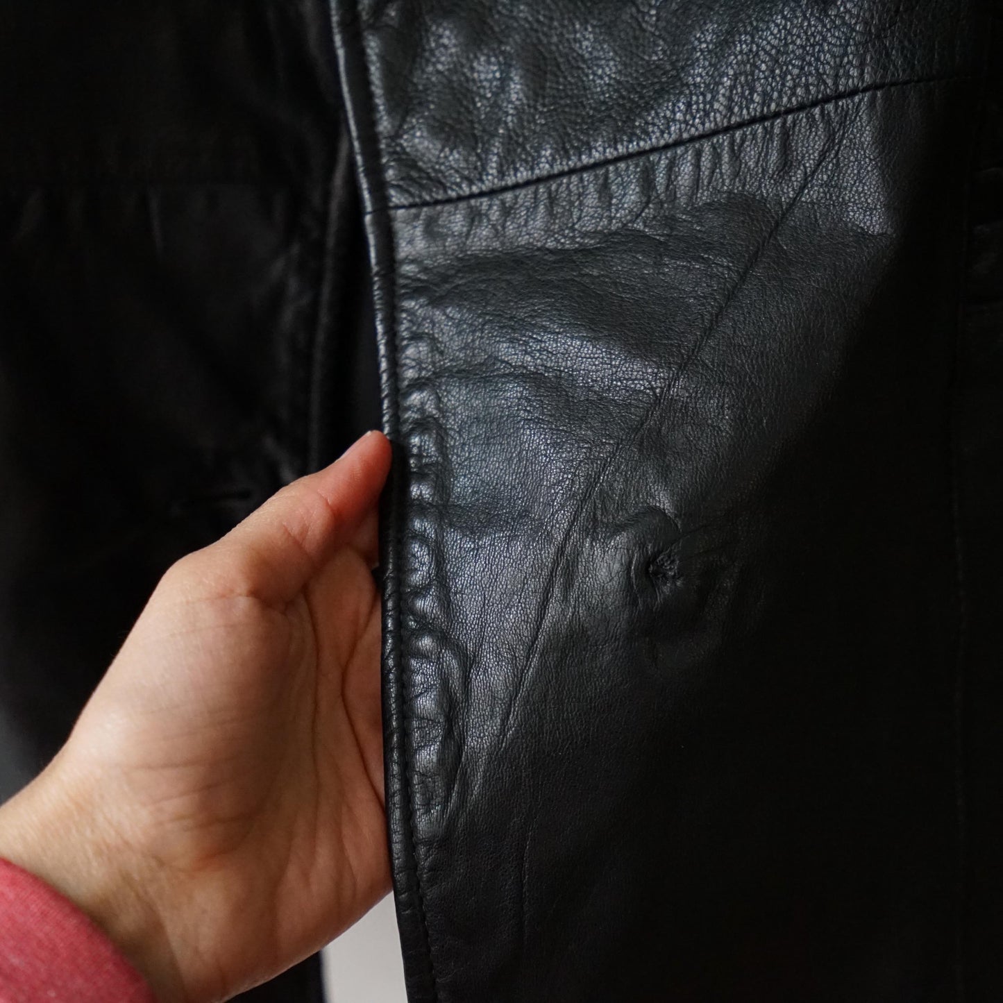 Vintage black leather jacket size S