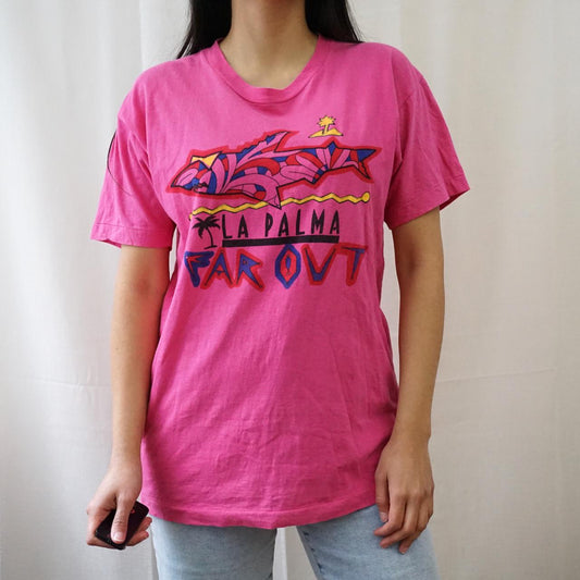 Vintage La Palma T-Shirt Size S pink shirt