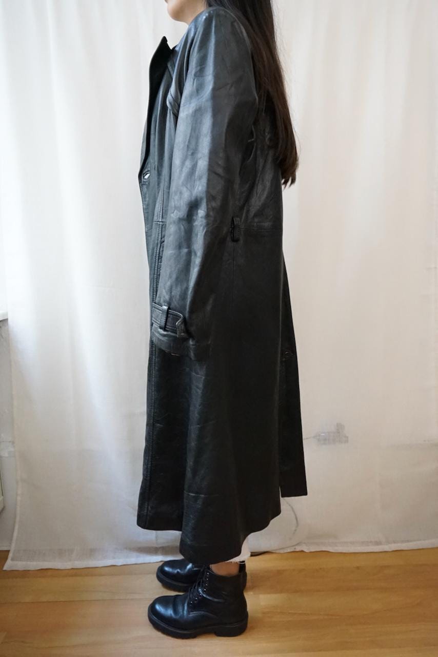 Vintage 90s leather coat Size M-L