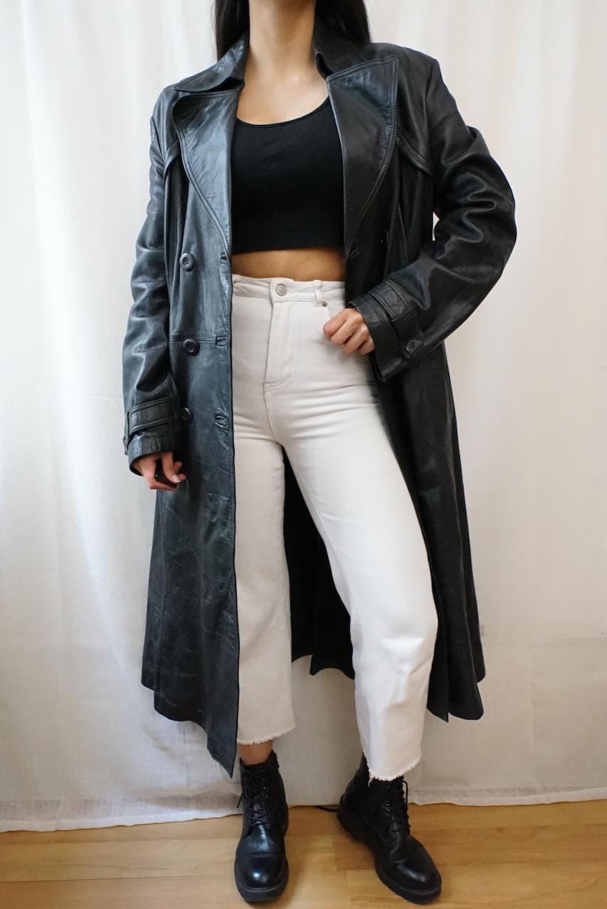 Vintage 90s leather coat Size M-L