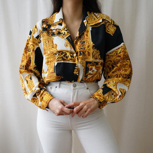 Vintage 80s baroque Shirt size S-M