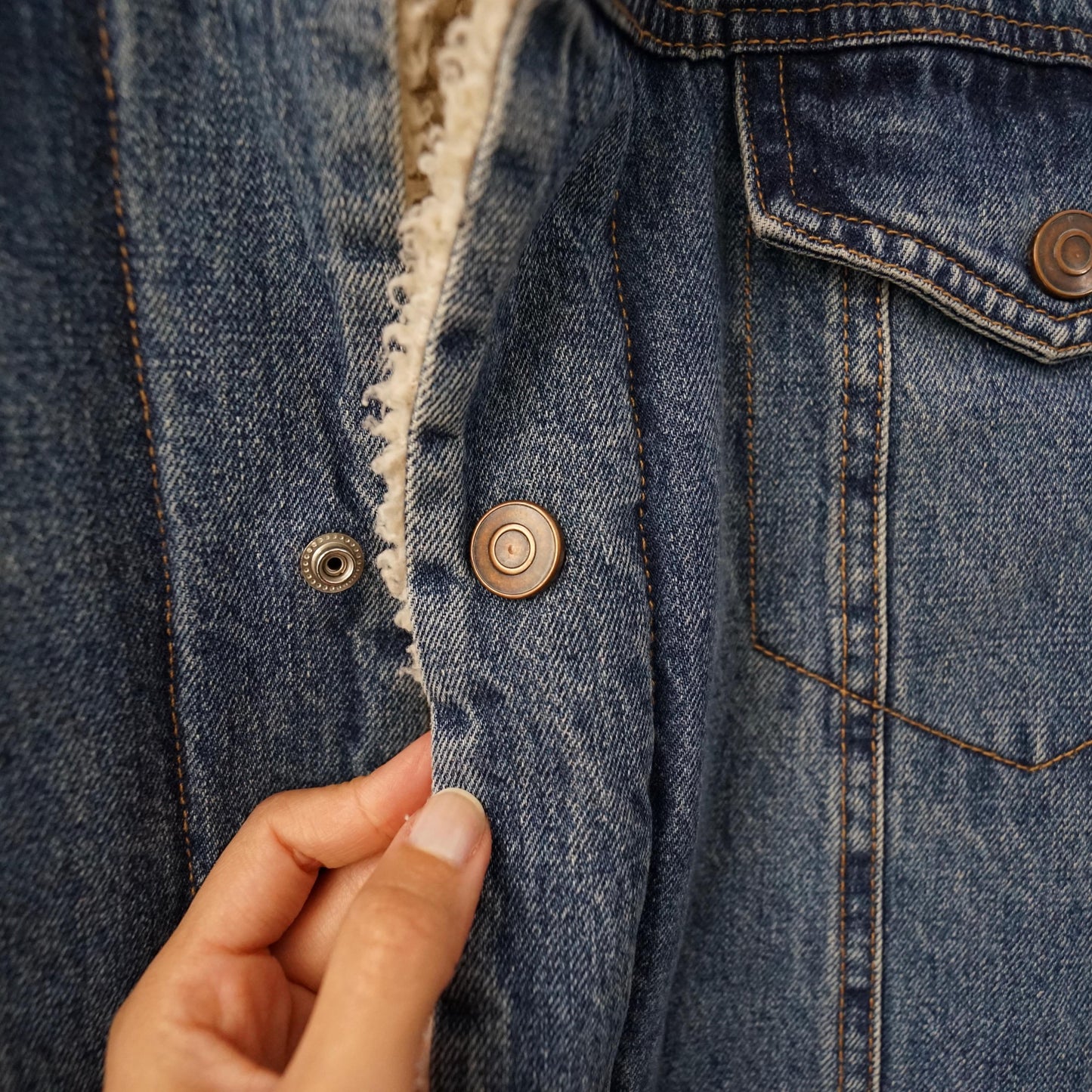 Vintage Teddy Denim jacket Size L