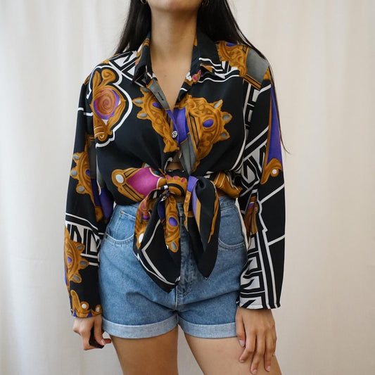Vintage 80s Blouse size M baroque