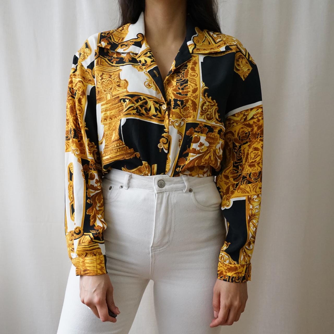 Vintage 80s baroque Shirt size S-M