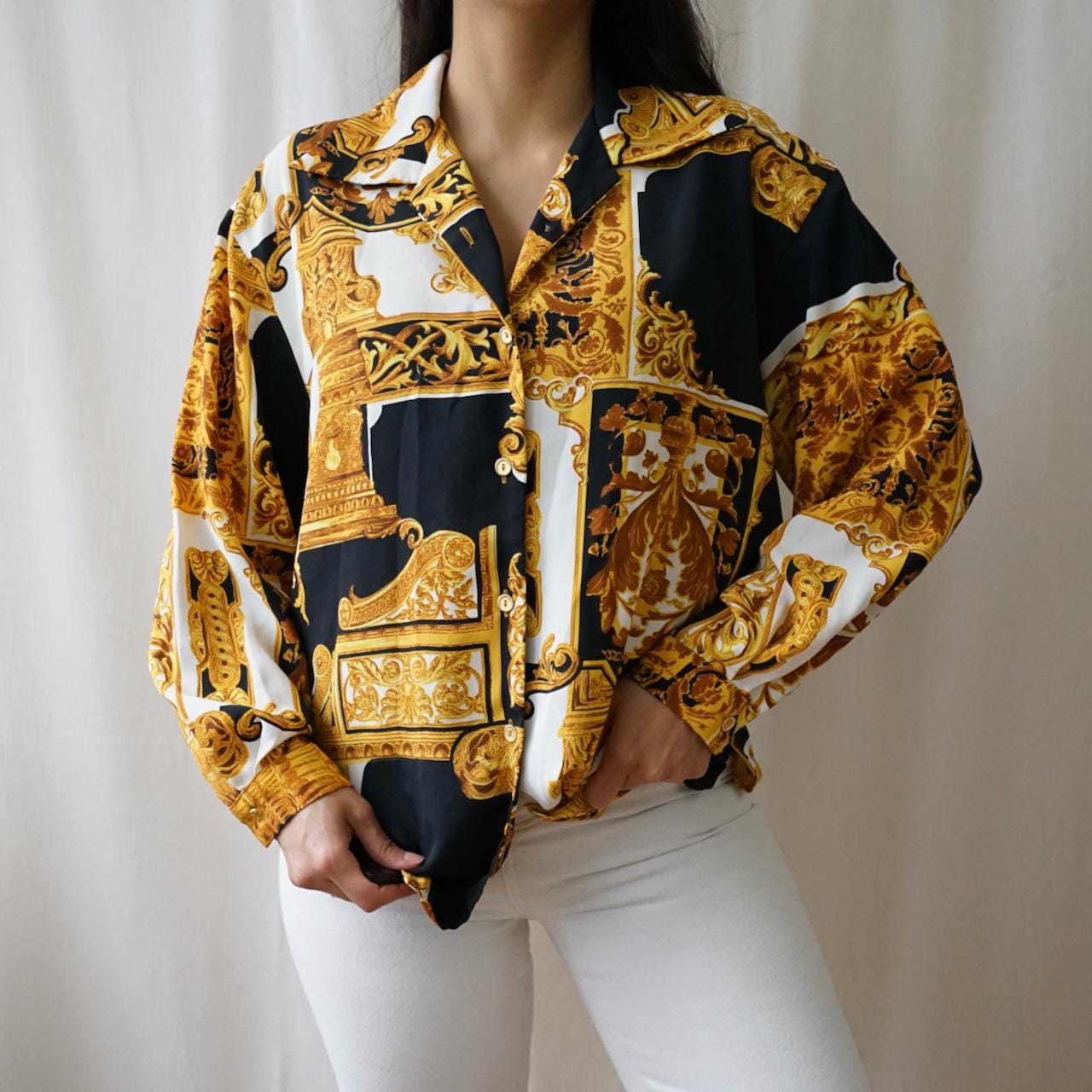 Vintage 80s baroque Shirt size S-M