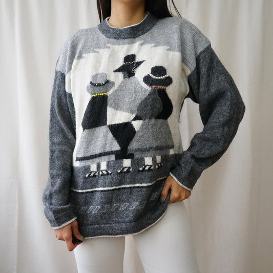 Vintage RARE Pullover Size M south american alpaca