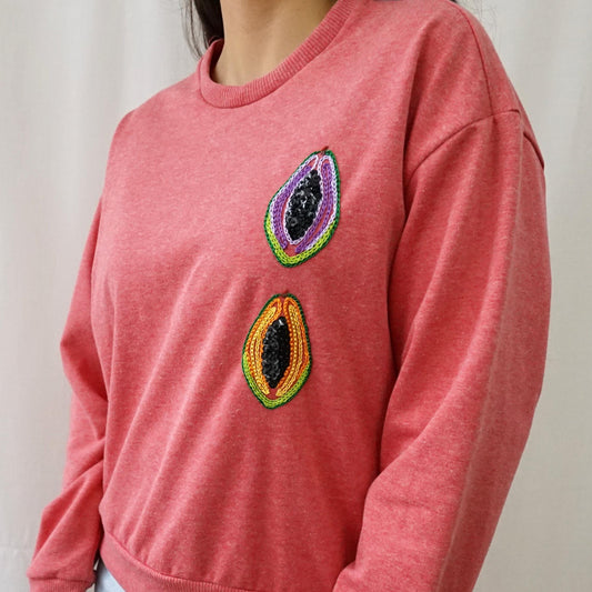 Cotton mix hand embroidered Sweatshirt size XS-S