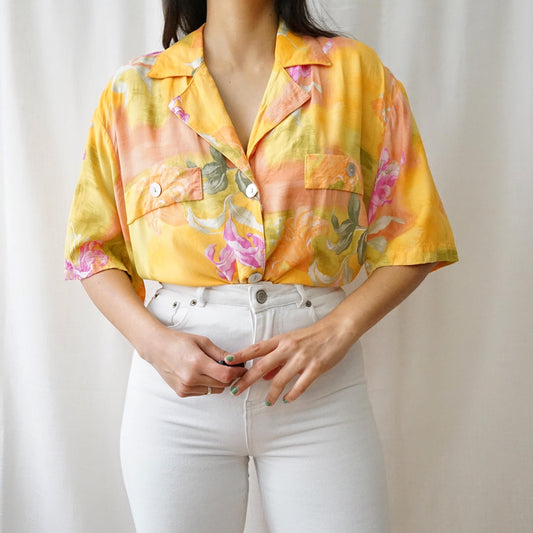 Vintage 90s Shirt size L floral