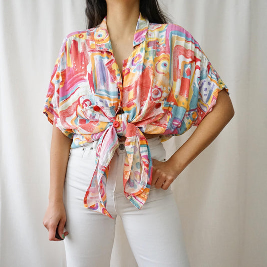 Vintage 90s long Shirt size XL colorful