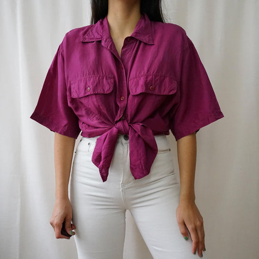 Vintage 90s silk Shirt size L-XL