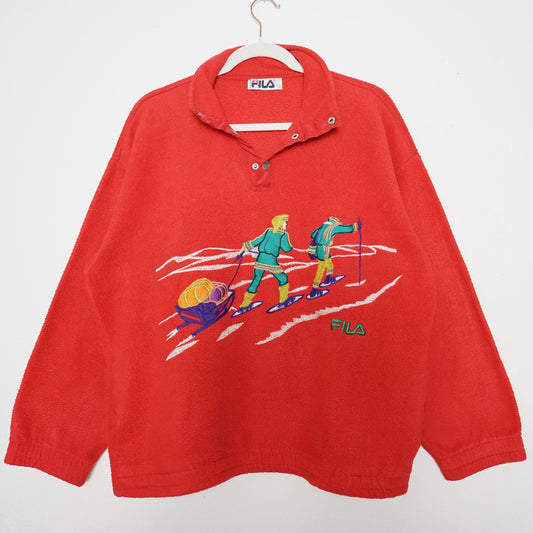 Vintage 80s Fila Fleece Pullover size M