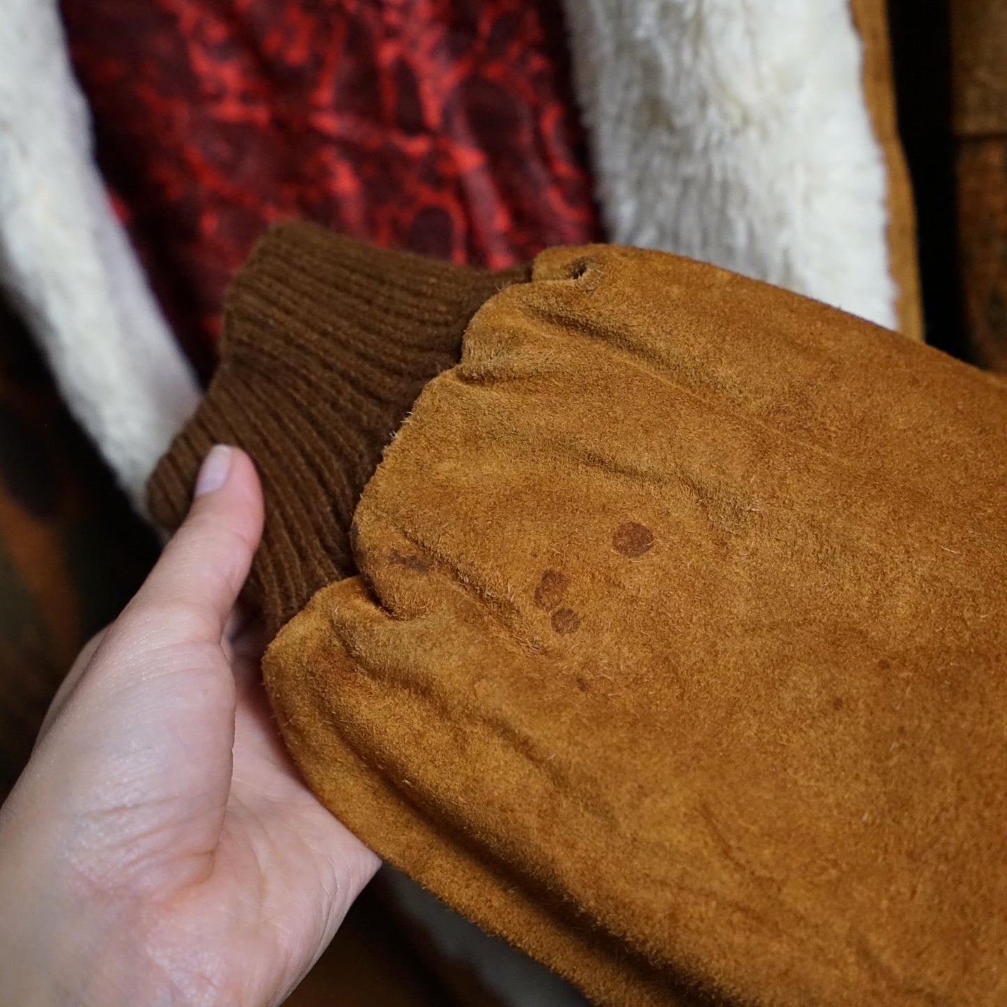 Vintage leather bomber Jacket Size L