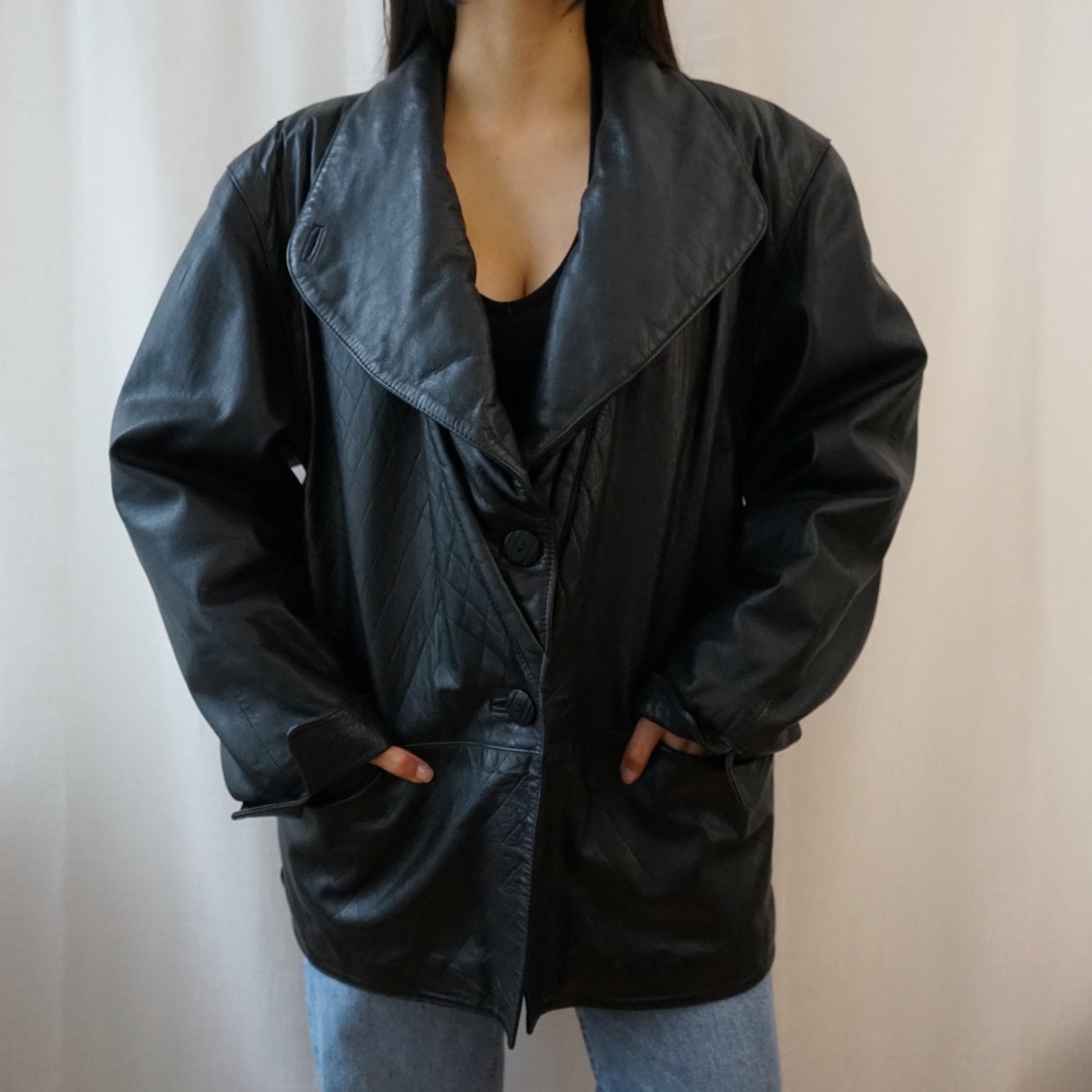 Vintage 80s leather jacket size L