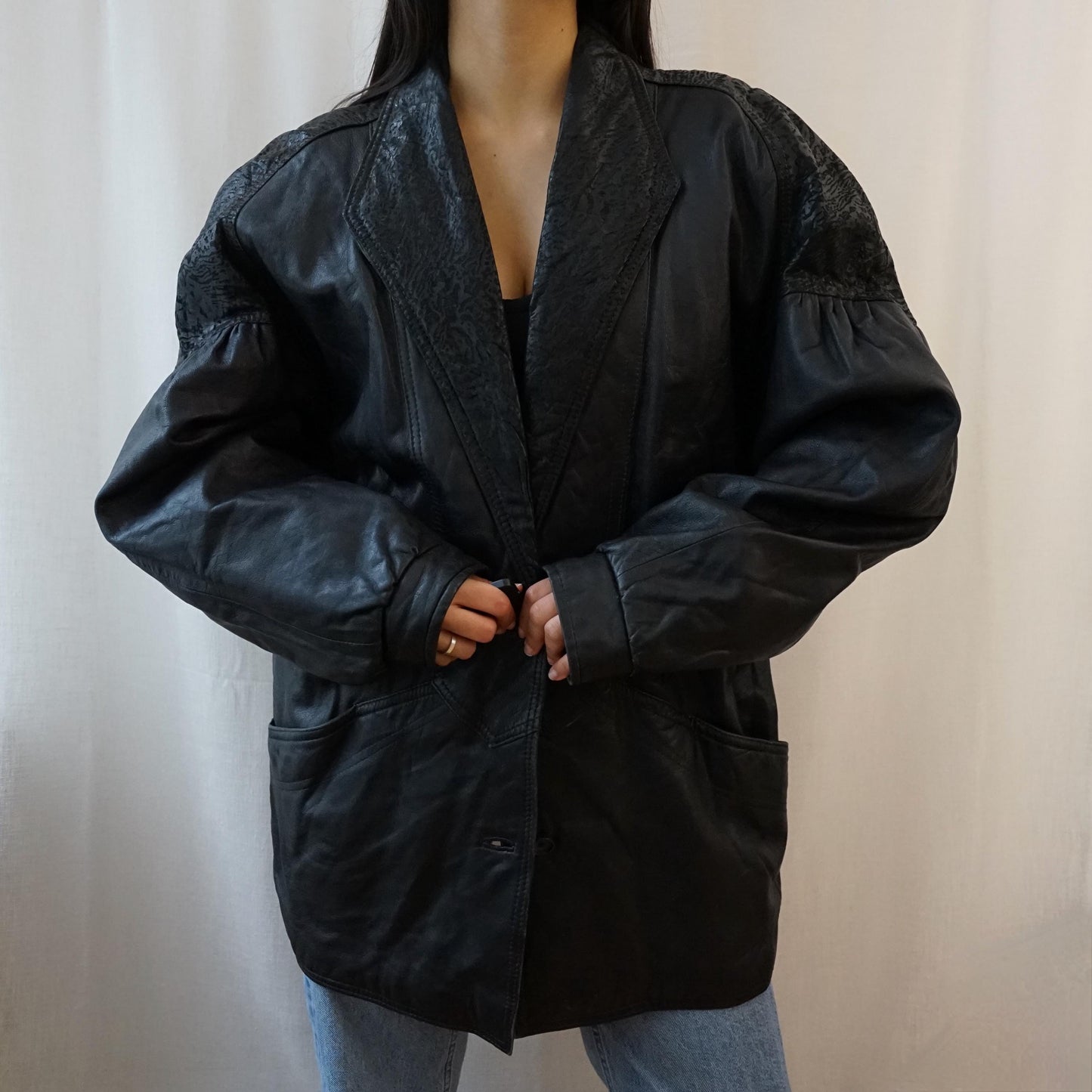 Vintage 80s leather jacket size L