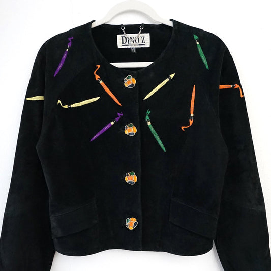 Vintage 80s leather jacket size S Dinoz's